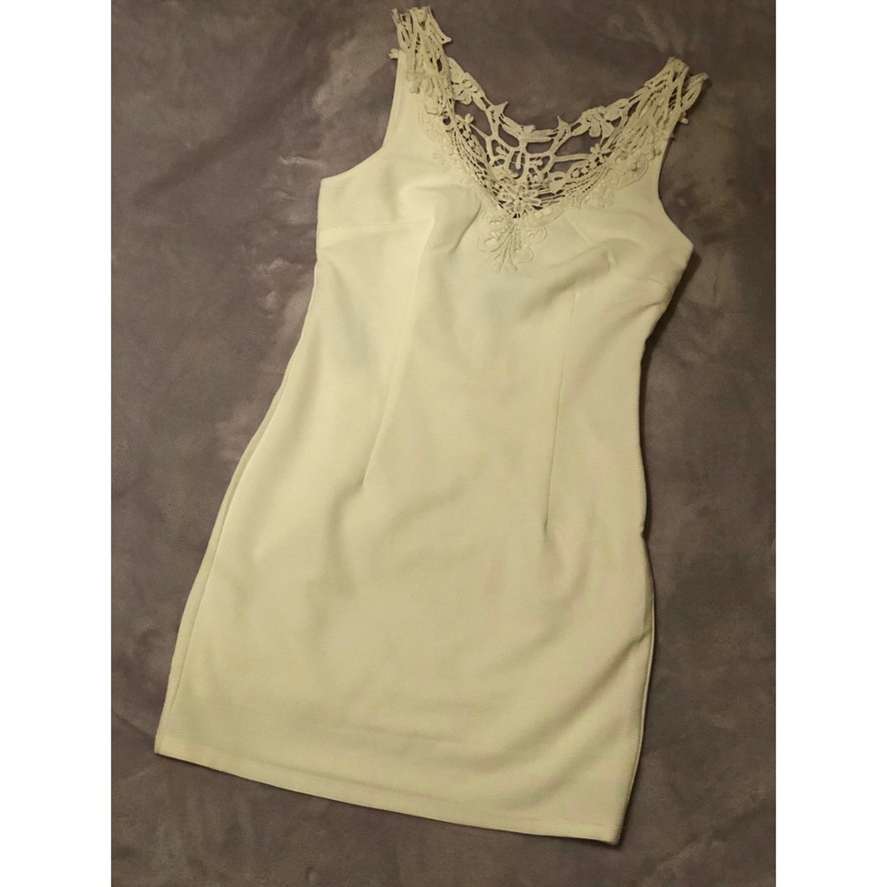 White open back dress